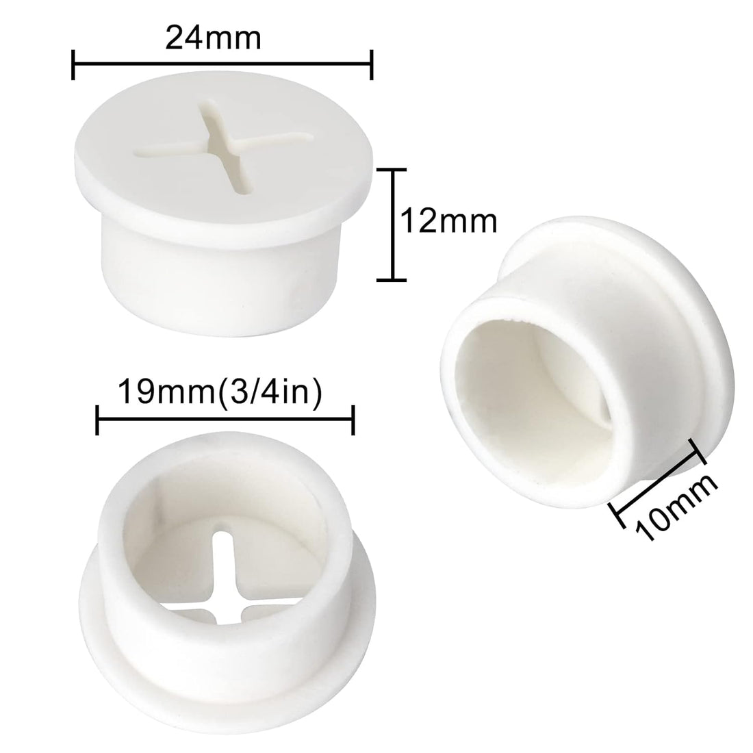 12 Pack Desk Cable Grommet Silicone Wire Organizer for Office and Home