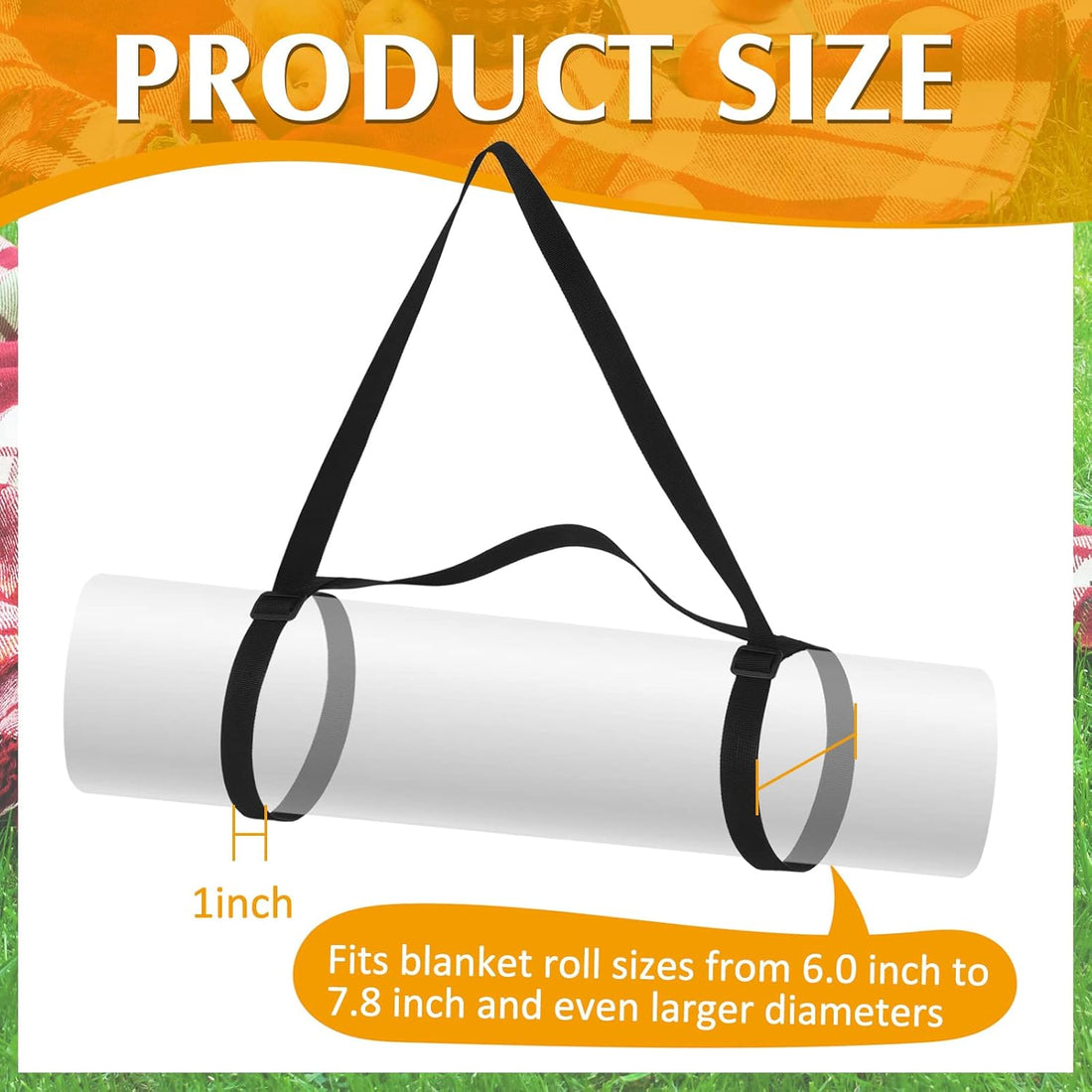 Vortaz Adjustable Yoga Mat Carry Strap with Shoulder Strap Black 2-Pack