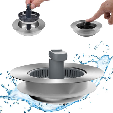 Vortaz 3-in-1 Kitchen Sink Drain Strainer Stopper