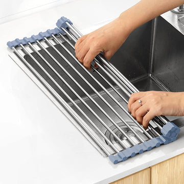 Vortaz Over Sink Roll-Up Dish Drying Rack Silicone 17.5x11.8in