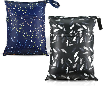 Vortaz Waterproof Wet Dry Bag for Gym Yoga Swimsuits 2-Pack