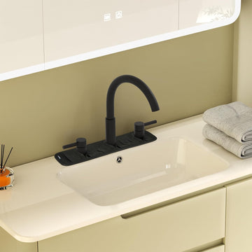 Silicone Faucet Splash Guard Mat Anti-Slip Sink Tray Black