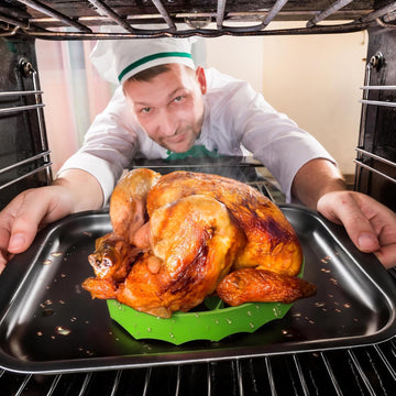 Silicone Roasting Rack Food-Grade Heat-Resistant Elevates Food for Baking Steaming Green