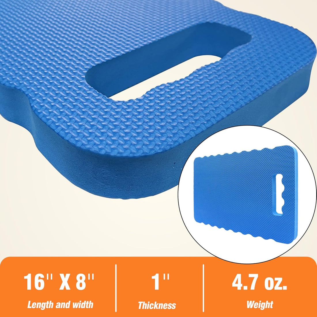 High-Density Foam Kneeling Pad Waterproof 2.5cm Blue 40x20cm
