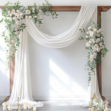Vortaz Ivory Sheer Chiffon Wedding Arch Drapes 6 Yards