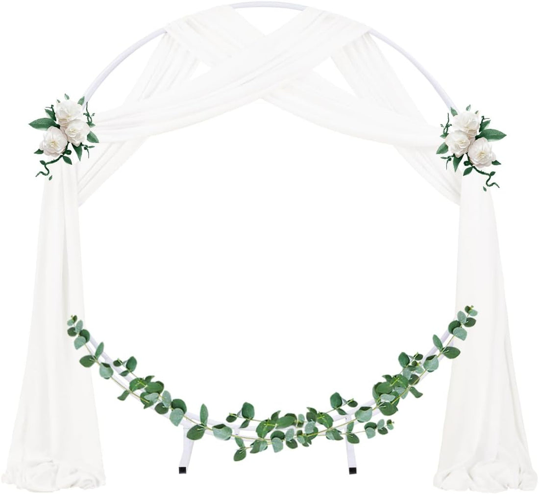Vortaz Ivory Sheer Chiffon Wedding Arch Drapes 6 Yards