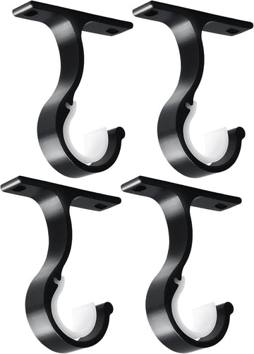 Vortaz Heavy Duty Ceiling Mount Curtain Brackets Black