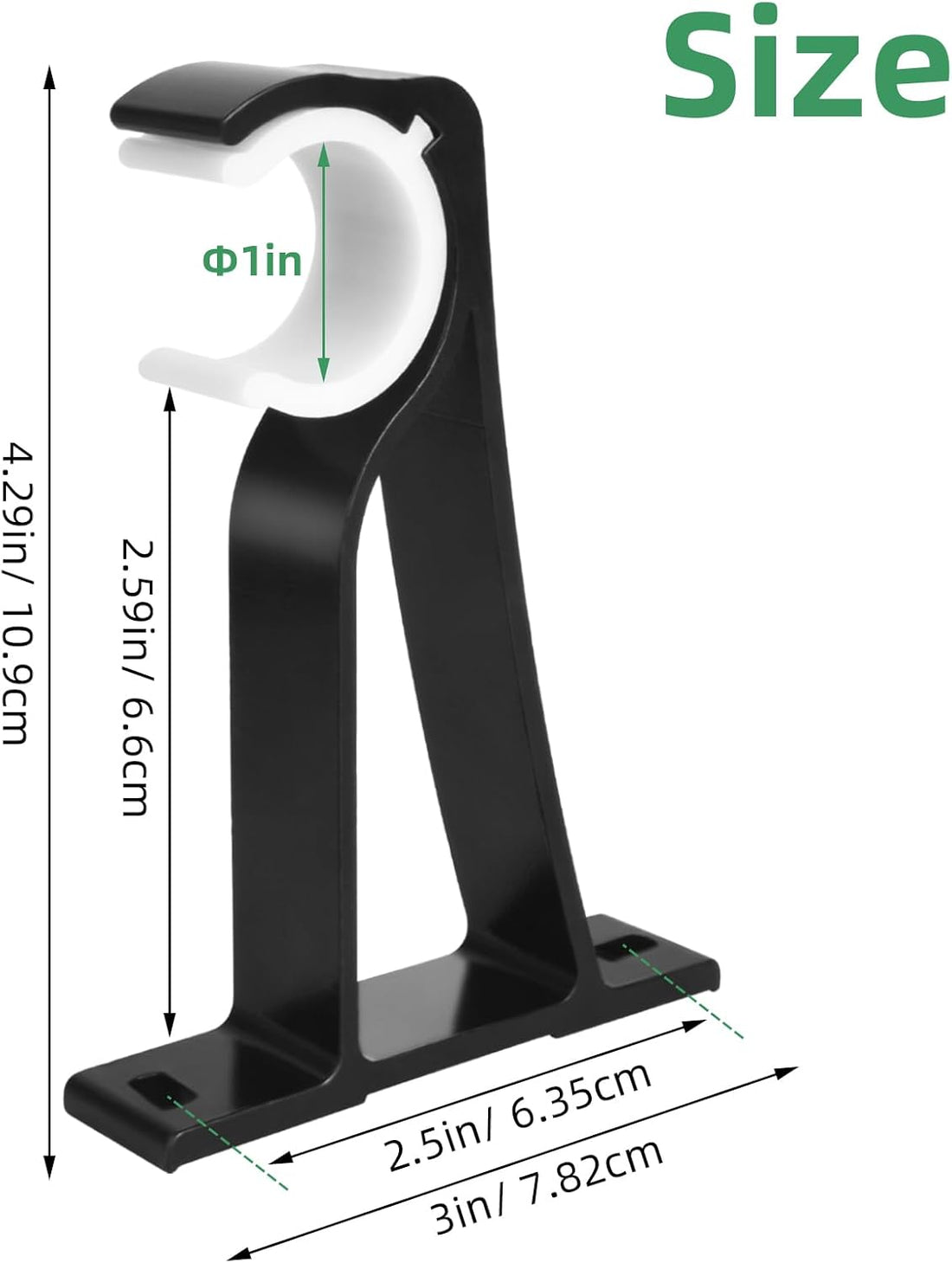 Vortaz Heavy Duty Wall Mount Curtain Rod Brackets Black