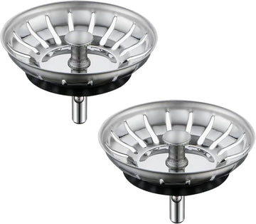 Vortaz Stainless Steel Sink Strainer Stopper 2-Pack 79-83mm