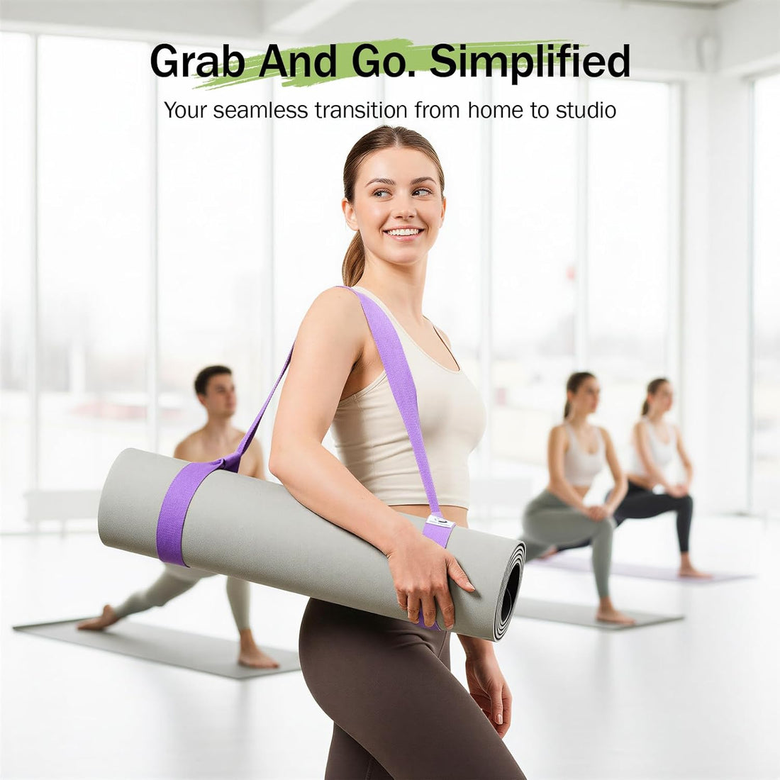 Adjustable Yoga Mat Carrier Sling Non-Slip Comfortable Grip