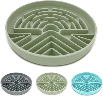 Silicone Slow Feeder Dog Bowl Maze Puzzle Non-Slip Base Pink