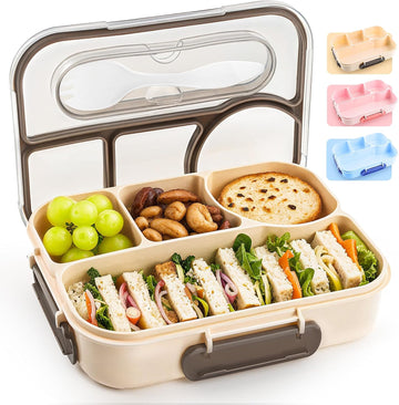 Leakproof Bento Box 4-Compartment 1000ml Lunch Box with Spoon