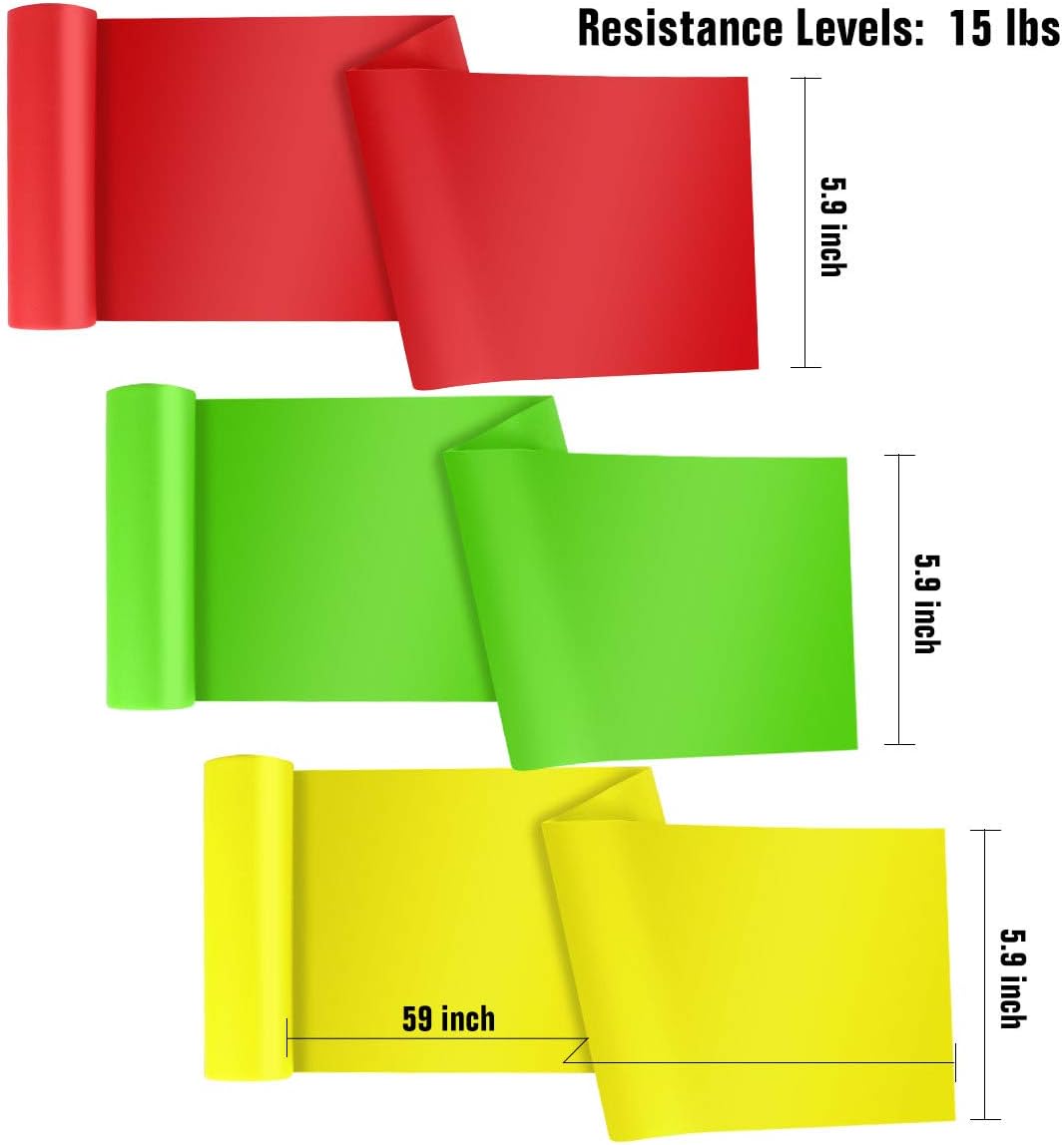 Resistance Band Set 3 Pack Non-Slip Latex-Free for Yoga Fitness