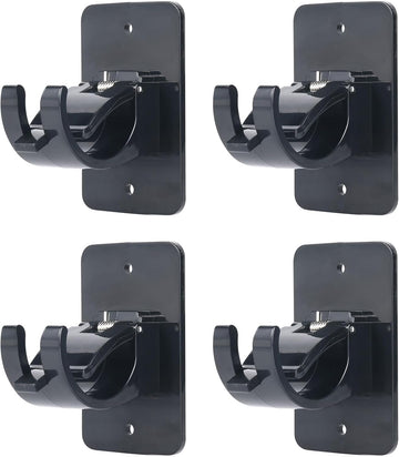 Self-Adhesive Curtain Rod Clips 4 Pcs No Drill 40mm Black