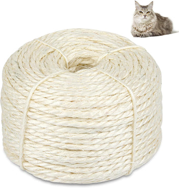 164ft Natural Sisal Rope for Cat Scratching Post Repair 4mm Diameter
