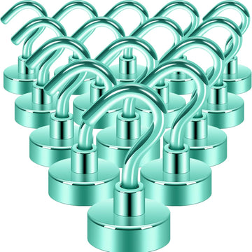 Vortaz Heavy Duty Magnetic Hooks 15 Pack 30lb+ Green