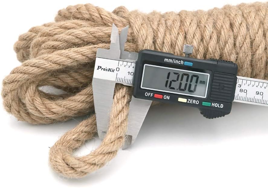 Natural Jute Rope 12mm x 10m Heavy Duty Twine for Crafts and Garden