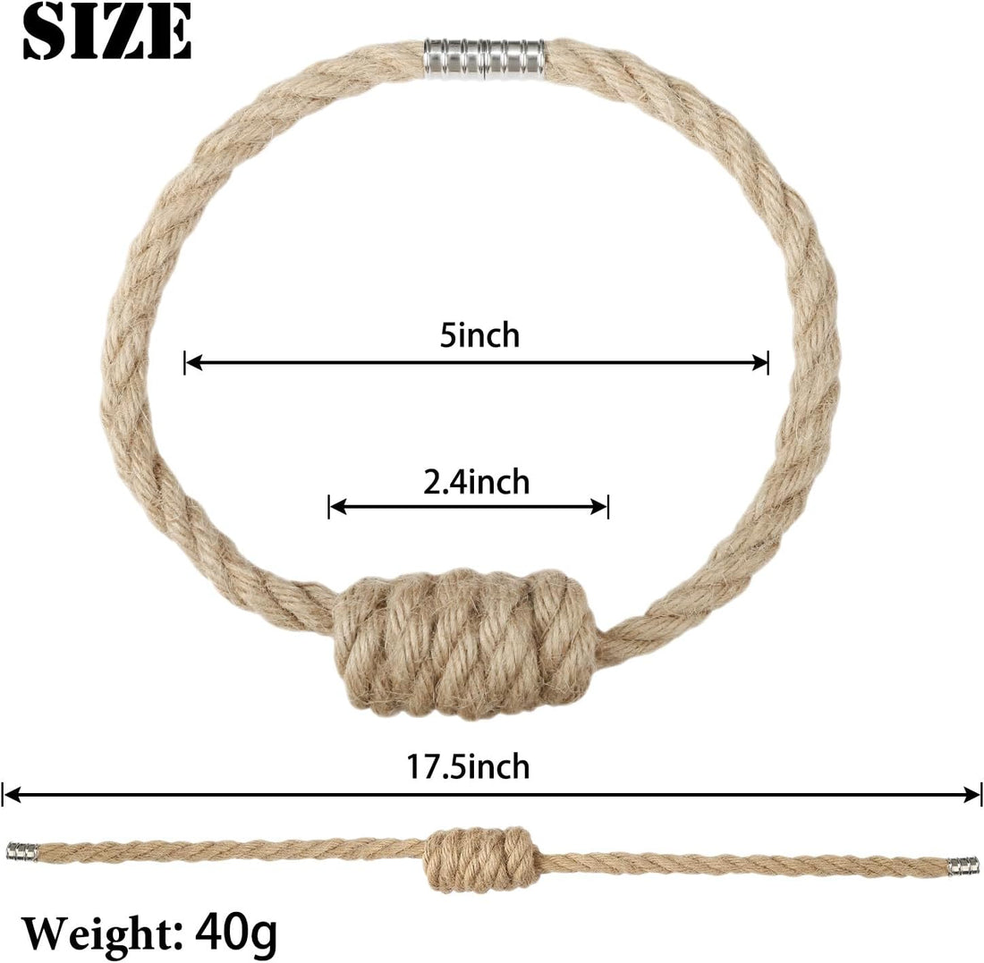 Vortaz Magnetic Curtain Tiebacks Bohemian Jute 2 Pack 44.5cm