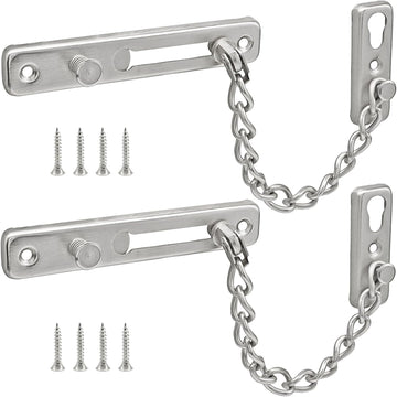 Vortaz Stainless Steel Door Chain Lock 2-Pack Silver Security