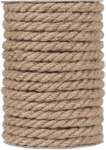 Natural Jute Rope Heavy Duty 50ft 10mm