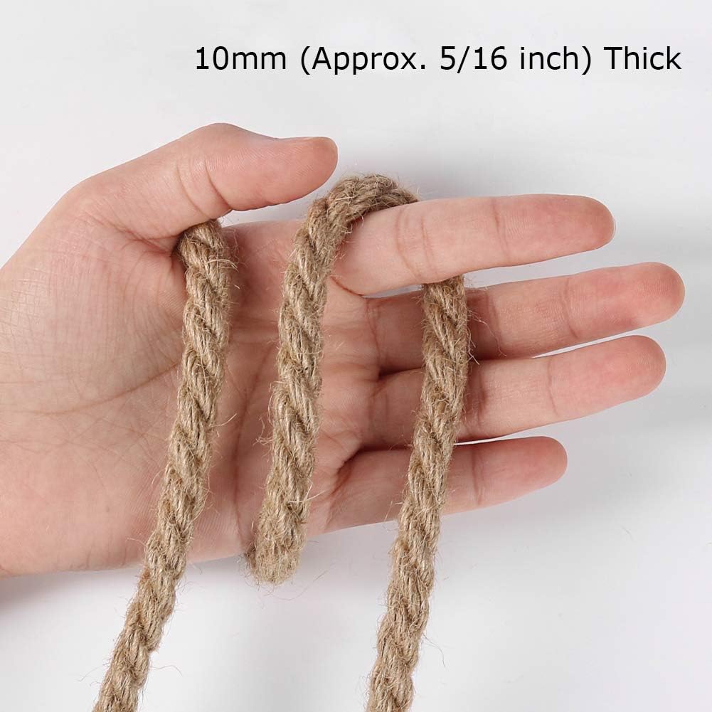 Natural Jute Rope Heavy Duty 50ft 10mm