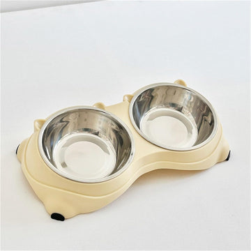 Vortaz Elevated Cat Food Bowl Double Layer Stainless Steel 304 Anti-Slip