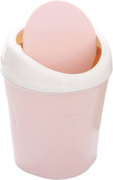 Compact Swing Lid Desktop Waste Bin Plastic Green