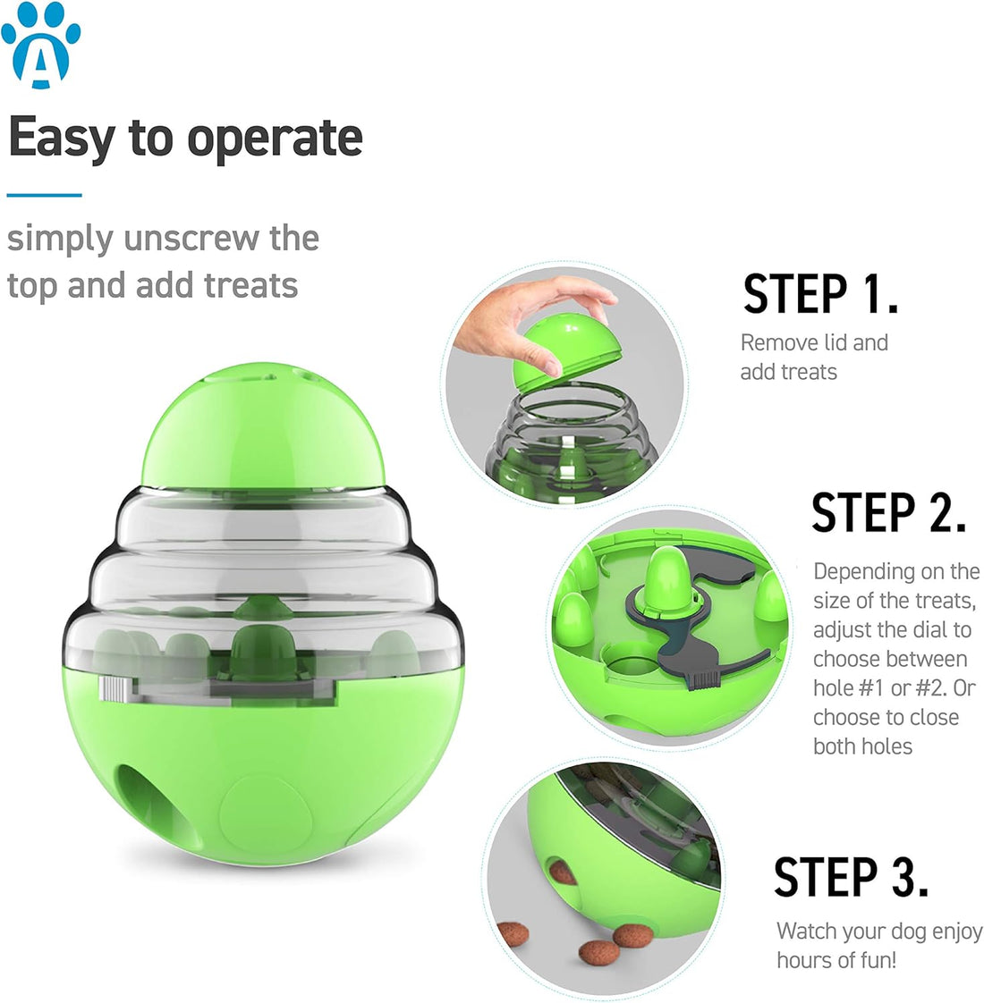 Treat Dispensing Dog Ball Toy for Slow Feeding Mental Stimulation Pink