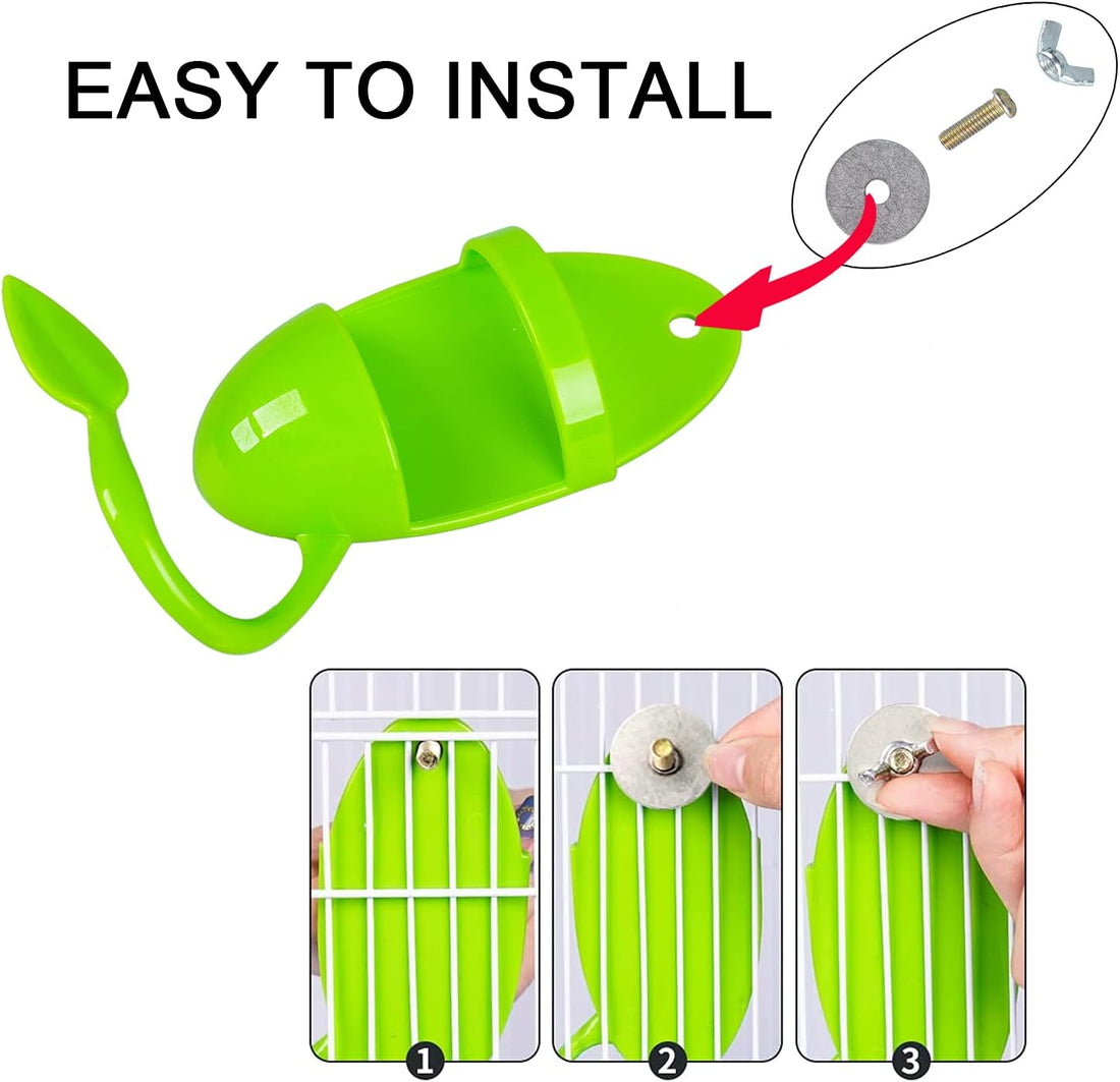 Vortaz 2-Pack Bird Feeder Perch Branch Design Cuttlebone Fruit Skewers