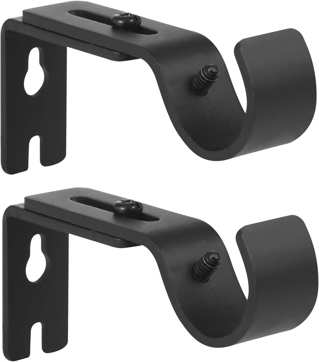 Vortaz Heavy Duty Wall Mount Curtain Rod Brackets Black