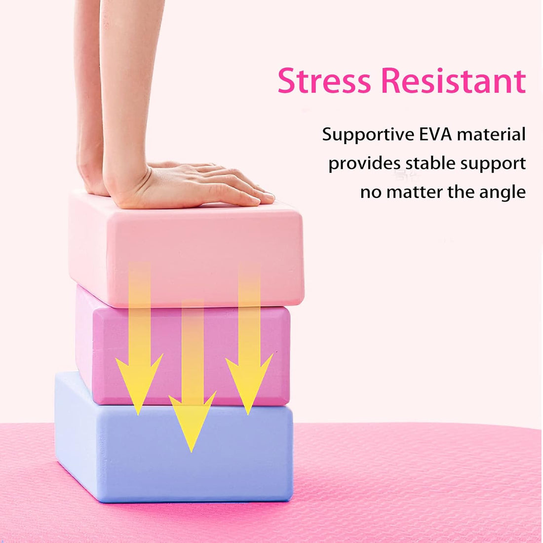 Yoga Block Set of 2 EVA Foam Non-Slip Surface for Yoga Pilates
