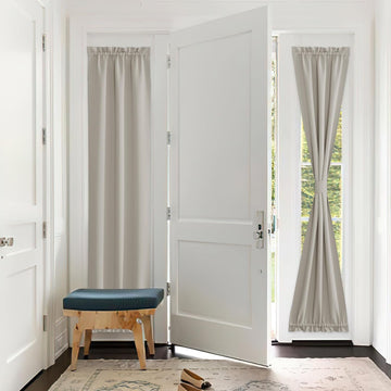 Vortaz Insulated Door Curtain Rod Pocket Cream 25x72