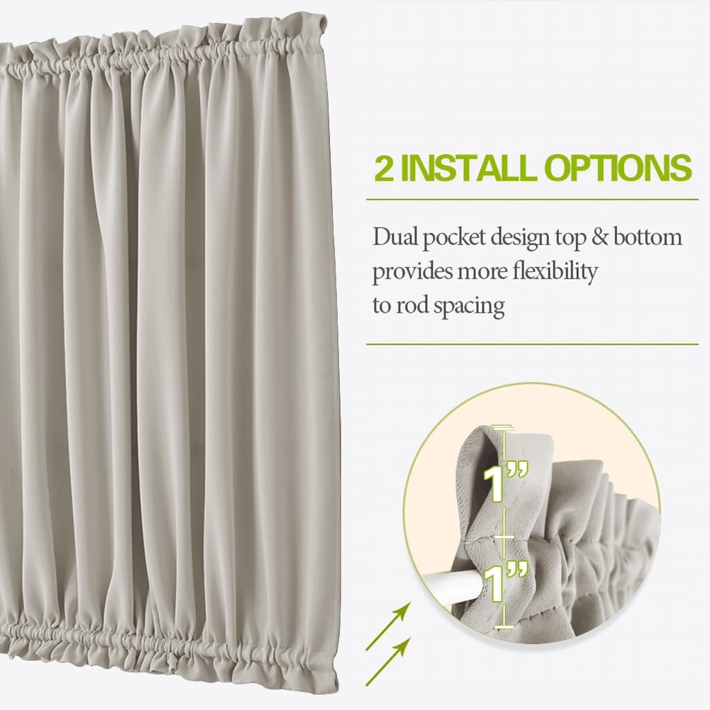 Vortaz Insulated Door Curtain Rod Pocket Cream 25x72