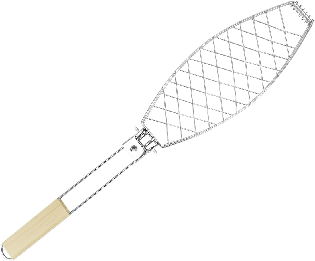 Stainless Steel Fish Grill Basket 2-Pack Locking Portable 11 inch