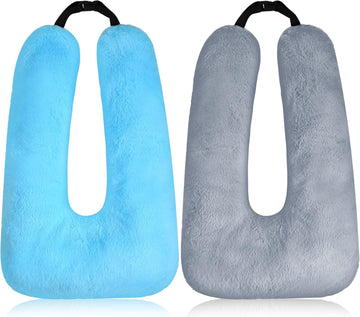 Car Travel Pillow Set 2-Pack U-Shape Grey Blue