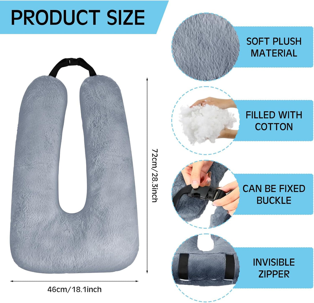 Car Travel Pillow Set 2-Pack U-Shape Grey Blue