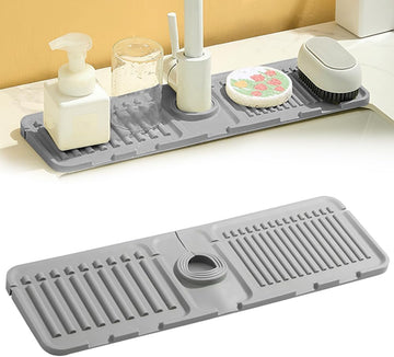 Vortaz Silicone Faucet Mat Grey Kitchen Sink