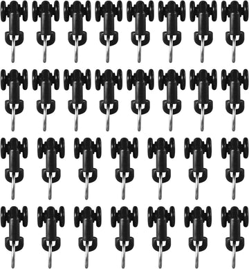 Vortaz Curtain Track Rollers and Gliders 30-Pack Silent Black