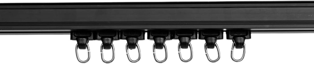 Vortaz Curtain Track Rollers and Gliders 30-Pack Silent Black