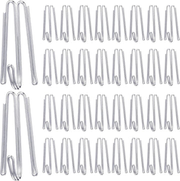 Vortaz Curtain Pinch Pleat Hooks 60-Pack Stainless Steel Rustproof
