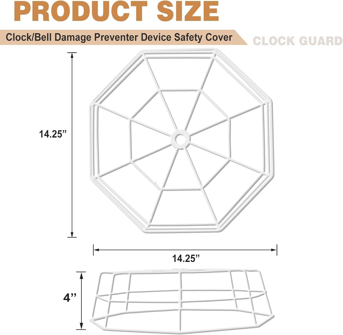Iron Gym Clock Damage Protector Guard 14.25in Octagonal Cover