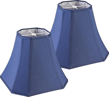2 Pcs Navy Blue Lamp Shade Faux Silk Octagonal Spider