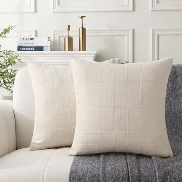 Farmhouse Boho Throw Pillow Set Beige Neutral