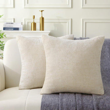 Modern Farmhouse Weave Throw Pillow Set Beige