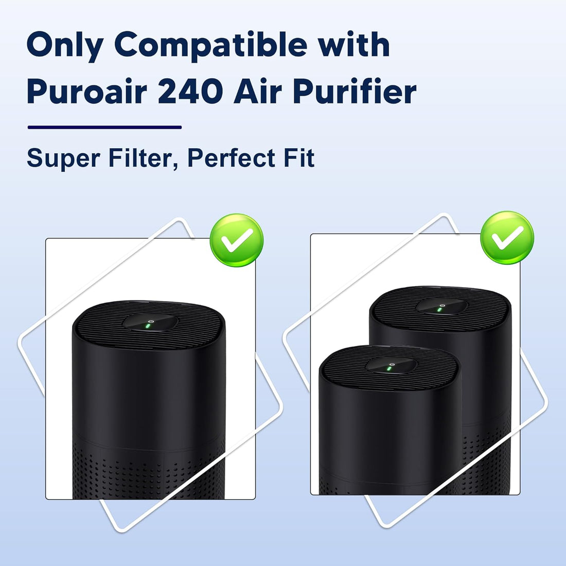 HEPA 14 Air Purifier Filter 2-Pack for PuroAir 240 White