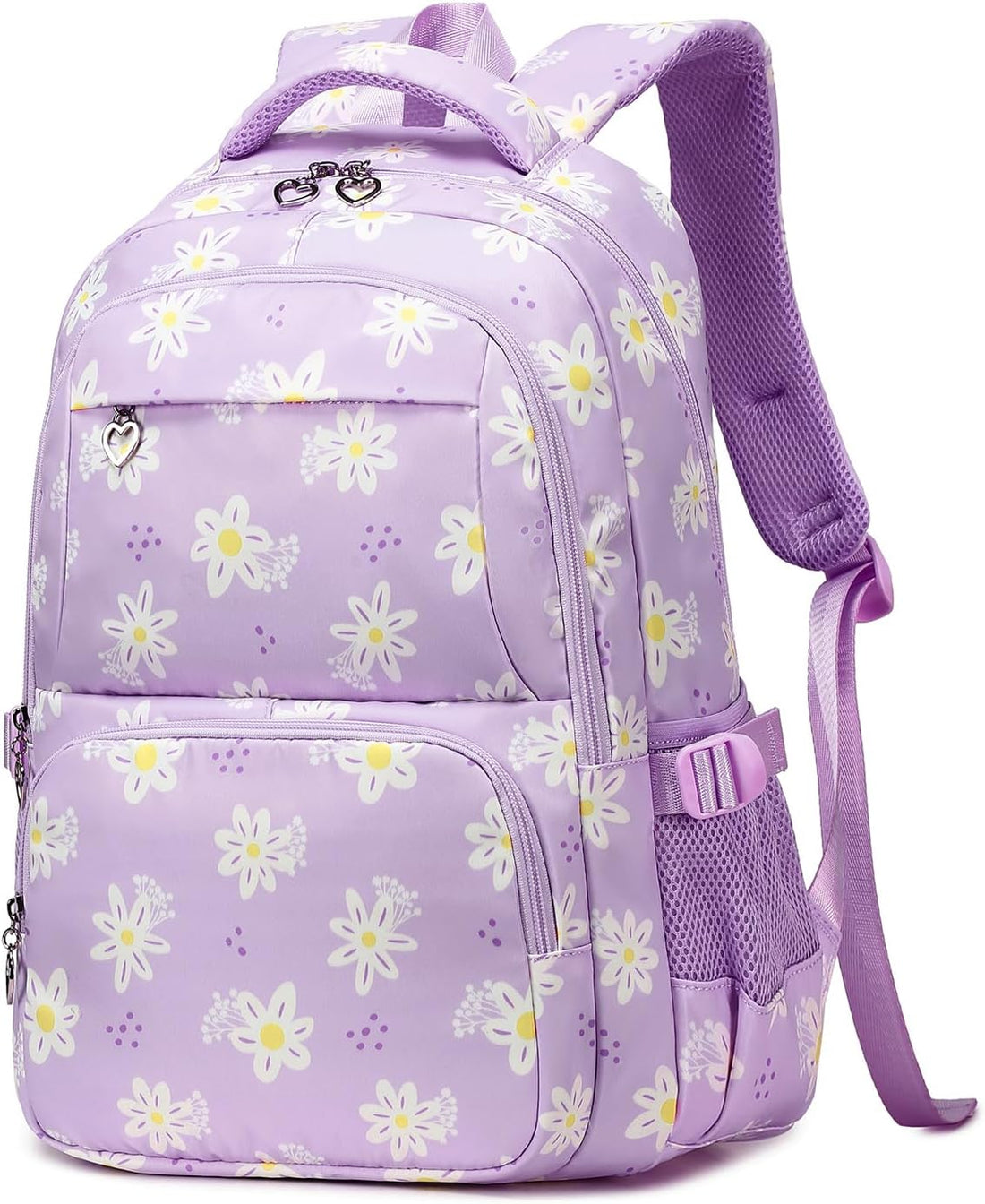 Daisy Print Girls Backpack with Lunch Bag and Pencil Pouch Set