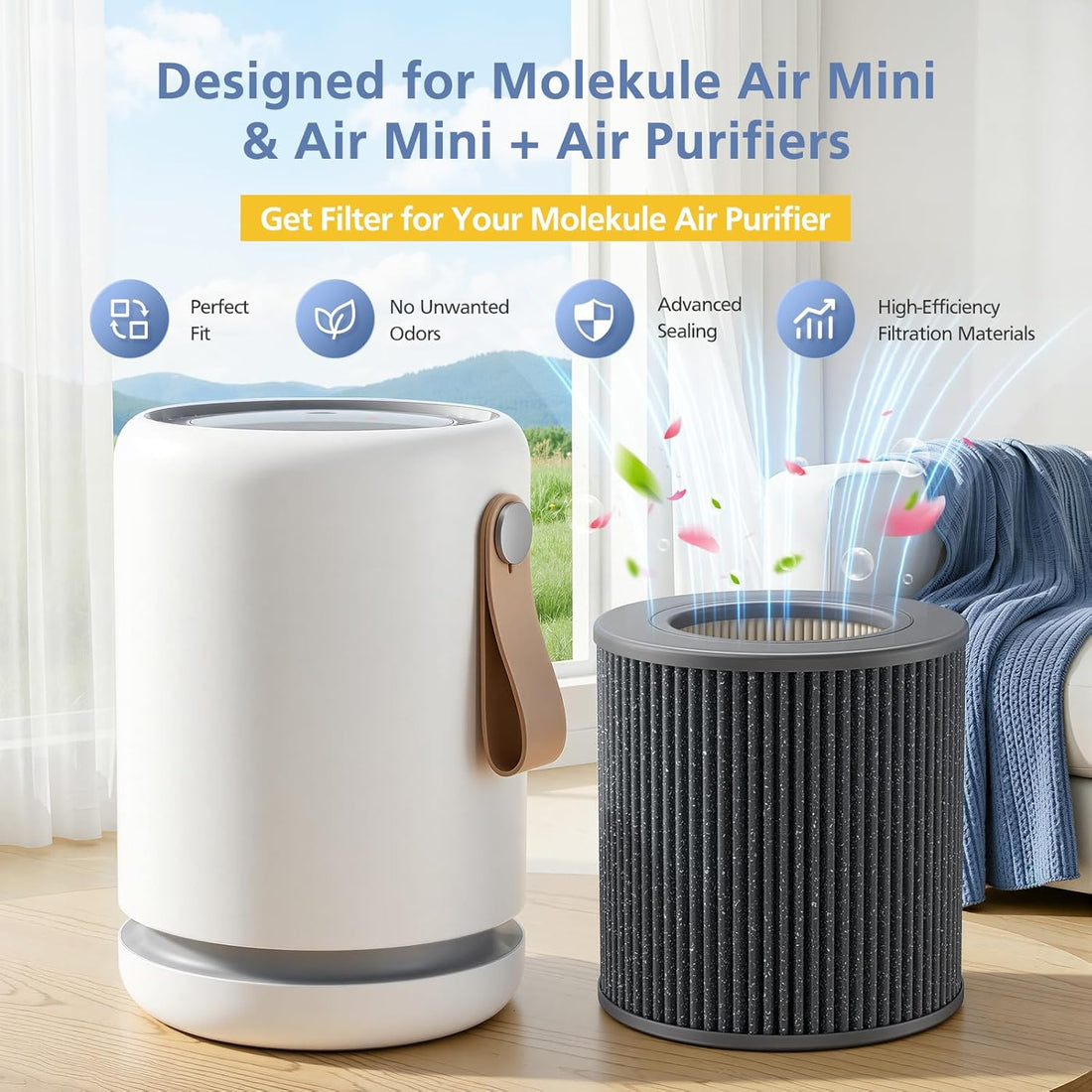 Molekule Air Mini HEPA Filter Replacement 2 Pack Carbon