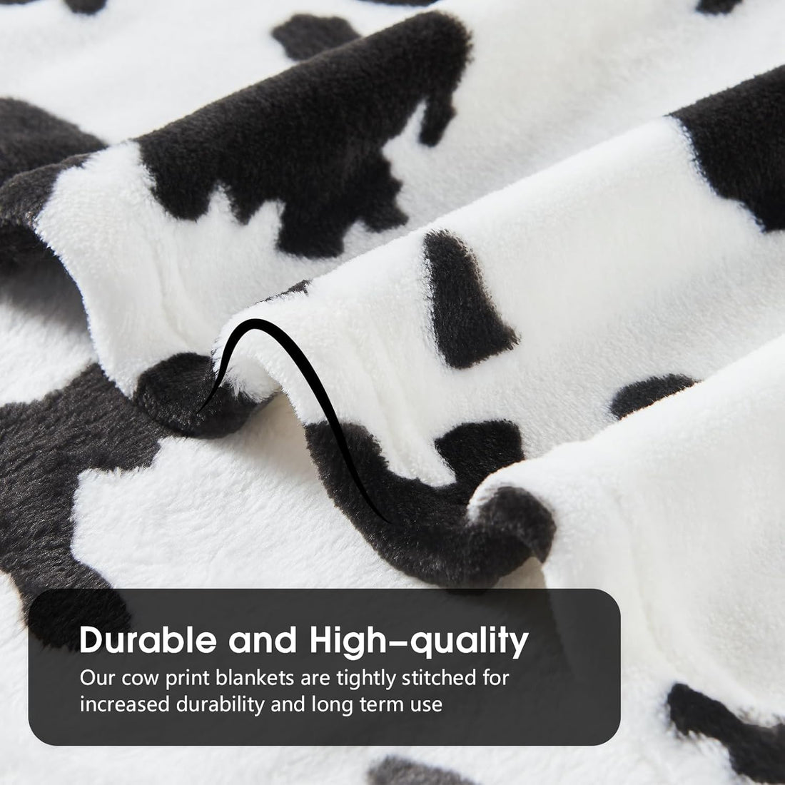 Cow Print Flannel Fleece Throw Blanket 40x60 Inches
