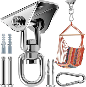 Vortaz Heavy Duty Hammock Hanging Kit 360-Degree Rotating Steel 450kg