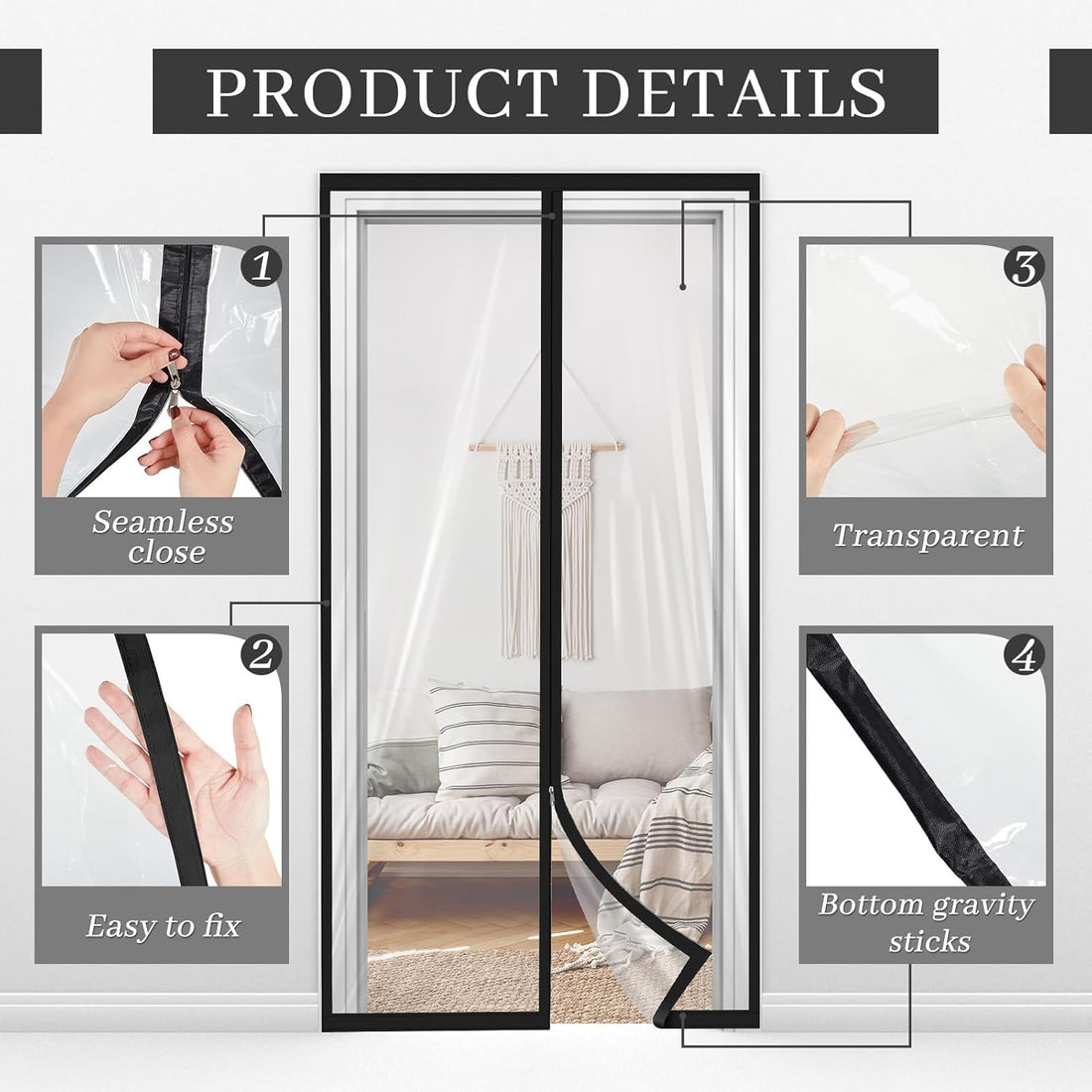 Amylove Dust Barrier Door Construction 60 x 102 Inch Reusable